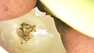Juicy lady pooping in the toilet