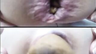 Up-close yellow turd