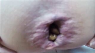 Up-close yellow turd
