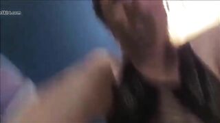 Busty girl licking that tasty shit