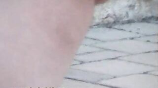 Watch her pooping in the forest