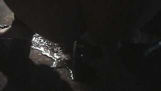 Closeup of sexy booty pooping in nature