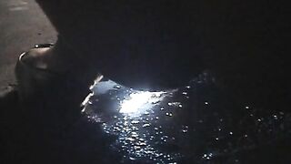 Closeup of sexy booty pooping in nature