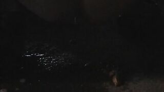 Closeup of sexy booty pooping in nature