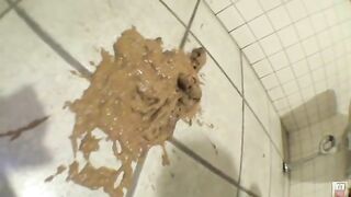 Japanese girl showing her messy load