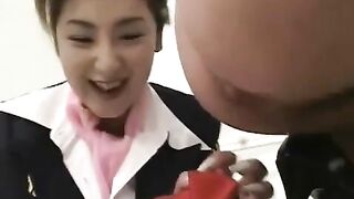 Pretty Japanese girl waiting for thick turd