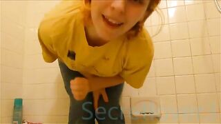 Pretty teen girl poops in her jeans