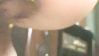 Cute young brunette Jap and her huge messy load