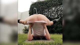 Piss and poop in the backyard