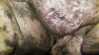 Shit covered bbw lady fisting