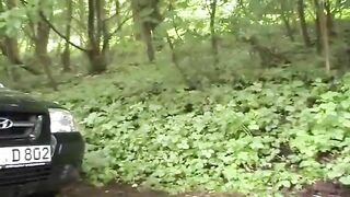 Sexy hot chick and sexy poop in the forest