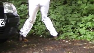 Sexy hot chick and sexy poop in the forest