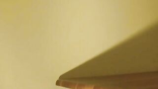 Beautiful babe pooping for lucky slave