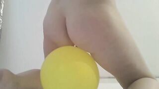 Shitting on a yoga ball