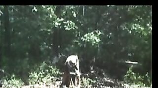 Reading book while pooping in the forest