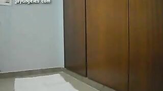 Asian sexy babe pooping in the corner