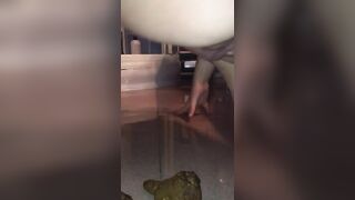 Sticky green poop from sexy ass