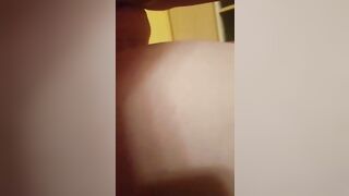 Skinny small tits wife eating shit