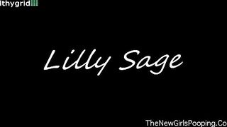 Sexy blonde wife pushing poop