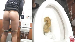 Young Japanese lady poops