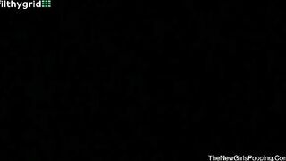 Amateur lady pooping in the toilet