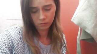 Beautiful girl produce a big turd