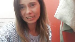 Beautiful girl produce a big turd