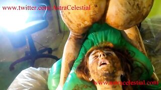 Scat filthy babe enjoying pooping fun