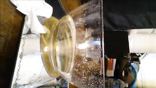 Cute brunette naked babe teasing and pooping