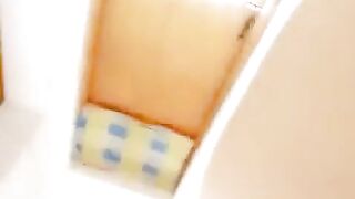 Pretty Asian teen pooping closeup