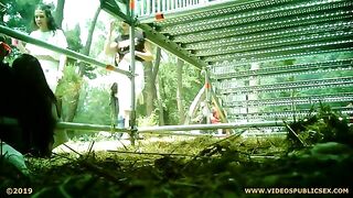 Drunk girl poops outdoor