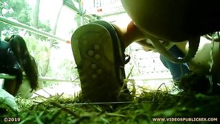 Drunk girl poops outdoor