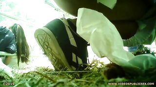 Drunk girl poops outdoor