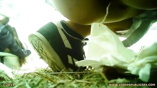 Drunk girl poops outdoor