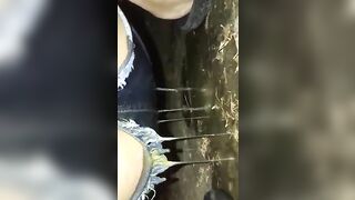 Enema and shit outdoor