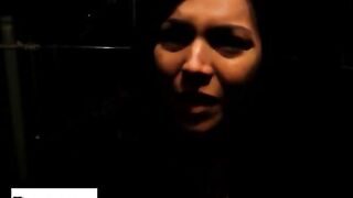 Amateur girl poops in the dark