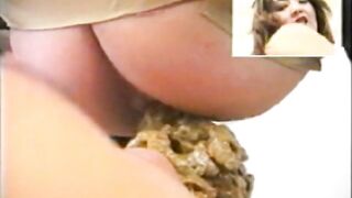 Messy poop on toilet slave