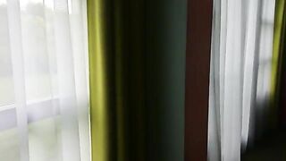 Masked mature slave eating shit