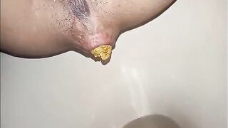 Closeup of big heavy shit