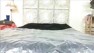 Curvy brunette girl poops in doggy style