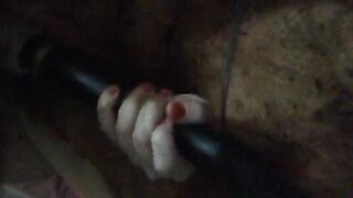 cumming hard with long dildo