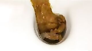 Creamy shit in the toilet