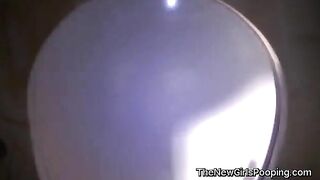 Blonde lady poops hard