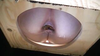 Cute lovely round ass covered in shit