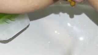 Creamy cum and tasty poop