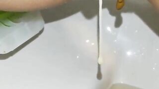 Creamy cum and tasty poop