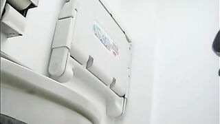 Chubby fat shitting on the toilet