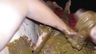 Couple rubbing and smearing shit