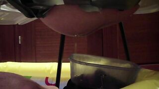 Beautiful blonde girl and sexy poop