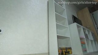 Babe in socks poop teasing